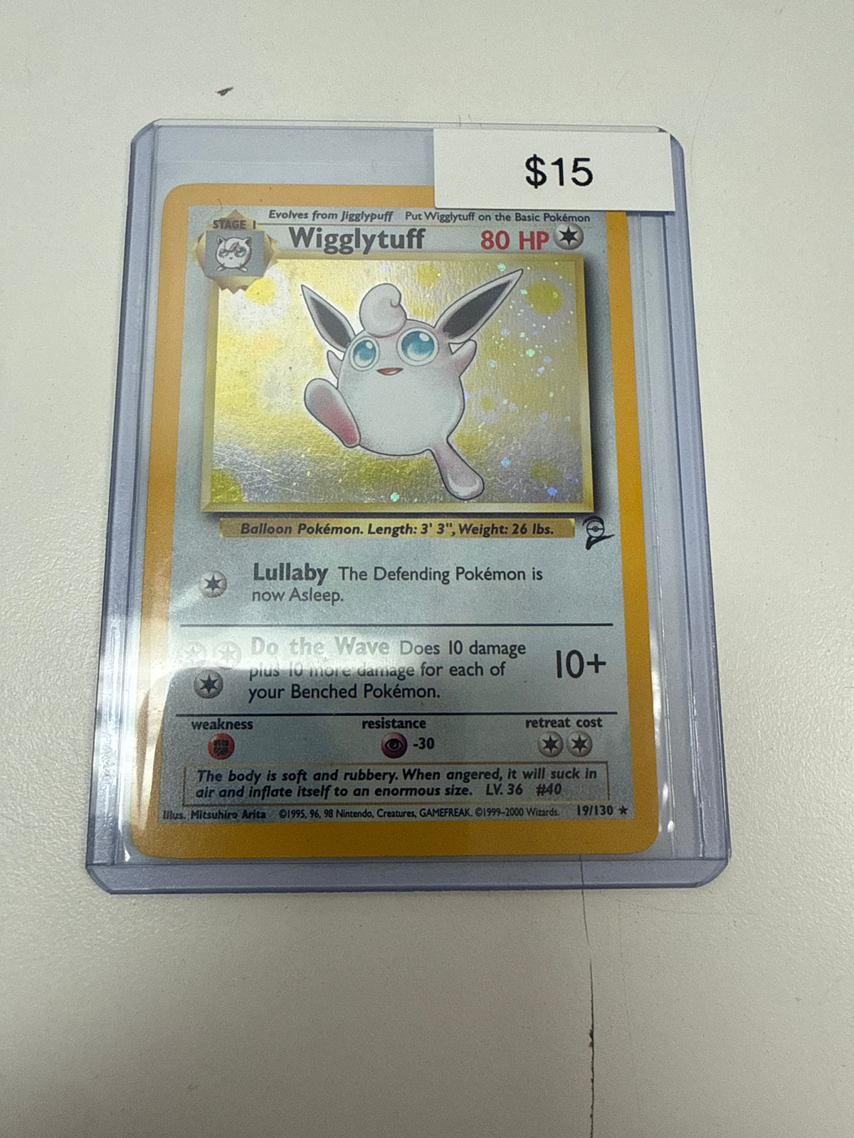 Pokemon Wigglytuff Base Set 2 Holo #19/130