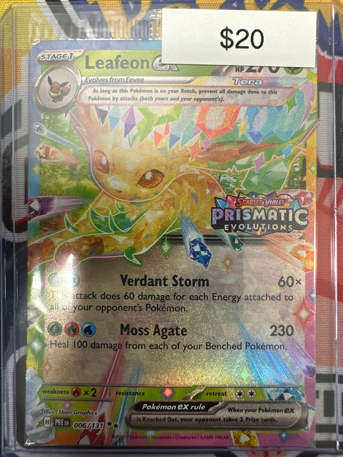 Pokemon Prismatic Evolutions Stamped Promo Leafeon ex 006/131