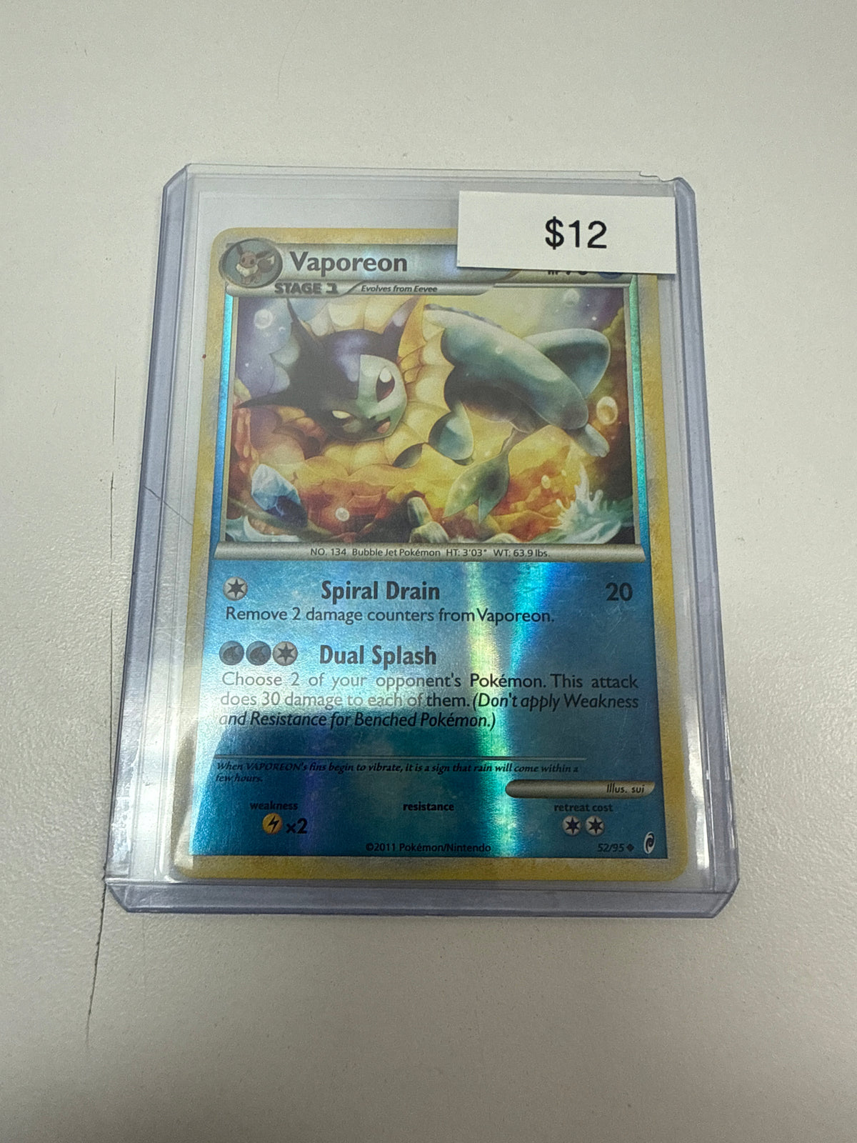 Pokemon Vaporeon Rev Holo #52/95