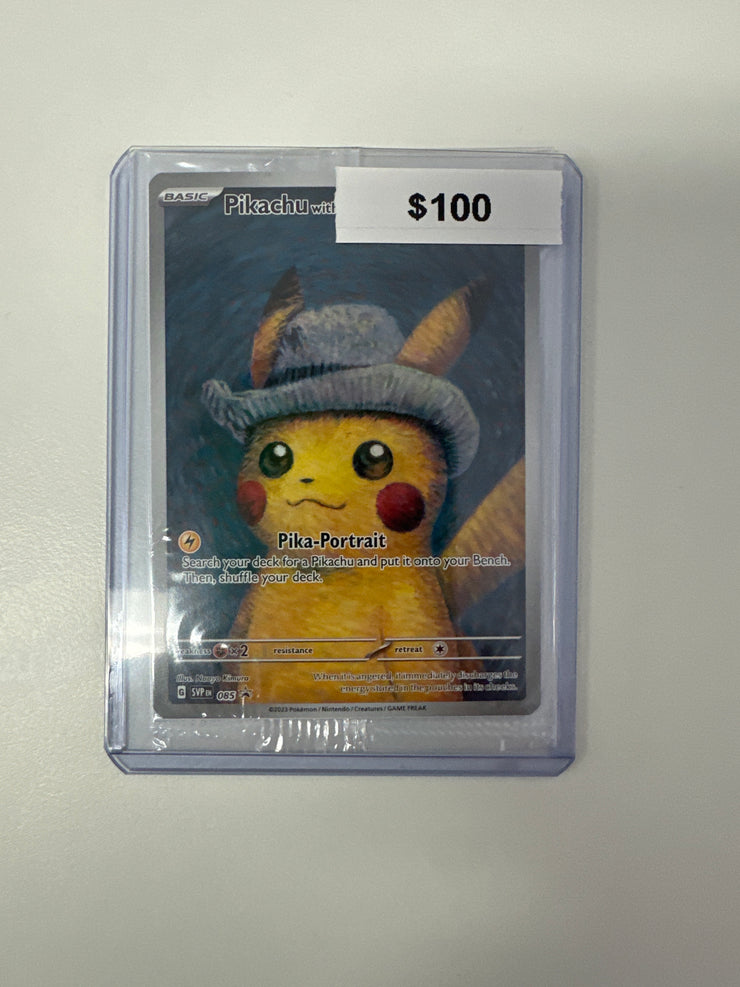 Pokemon Van Goh Promo Pikachu with grey felt hat 085