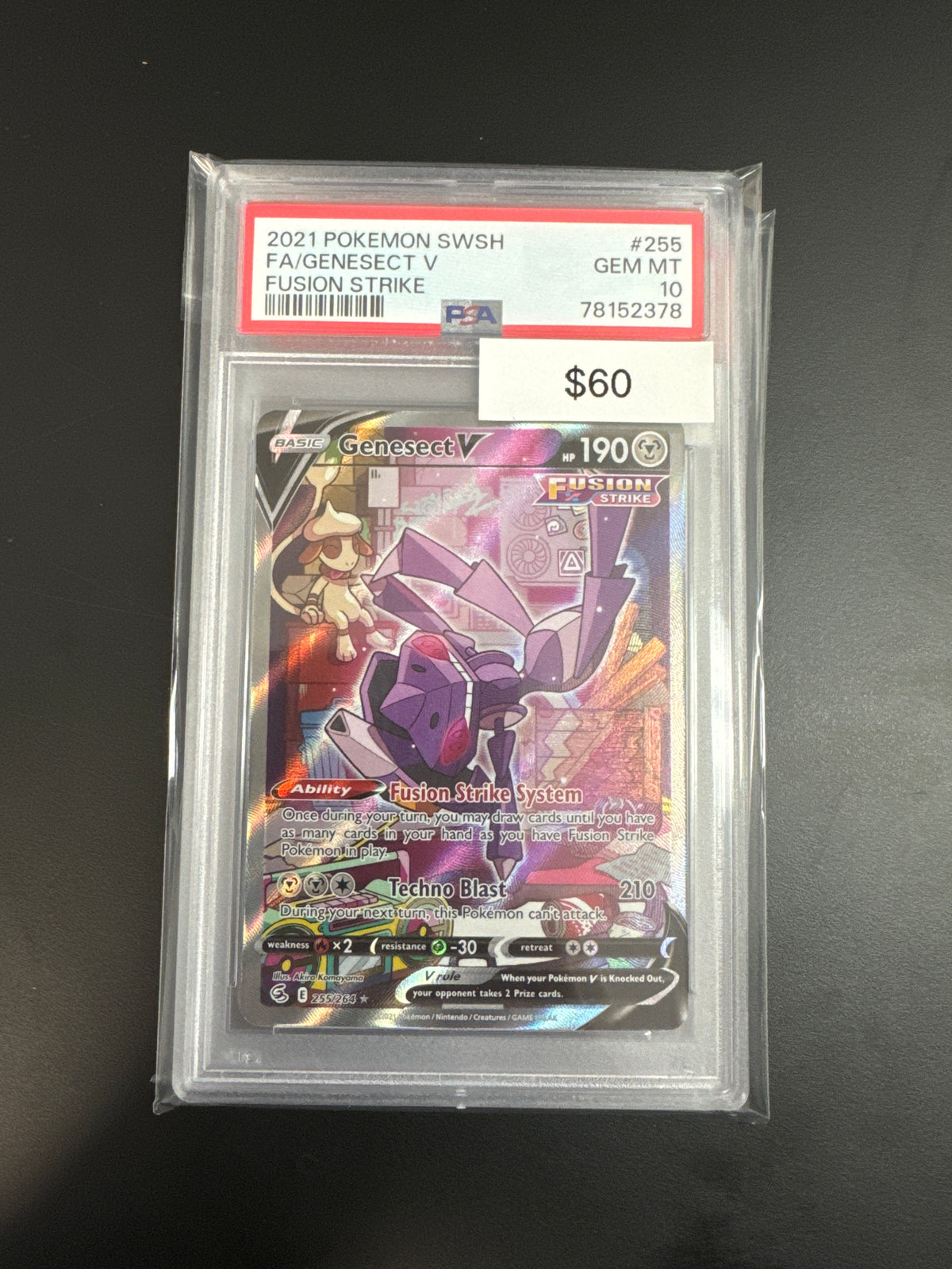 Pokémon Fusion Strike Genesect V 255 PSA 9