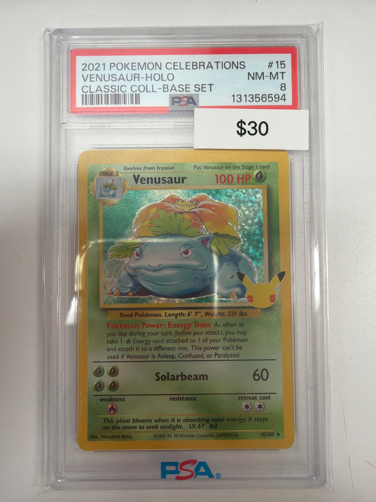 Pokemon Venusaur Classic Collection 15/102 PSA 8