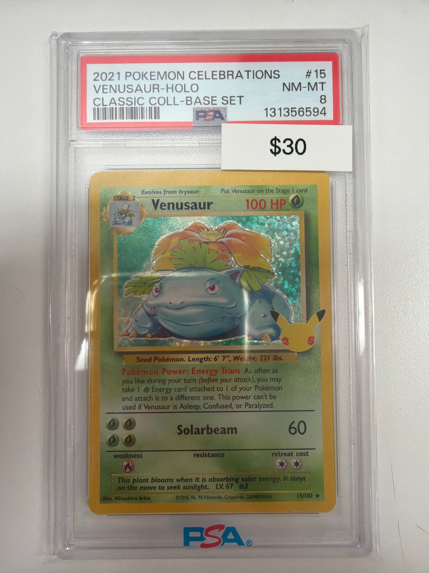 Pokemon Venusaur Classic Collection 15/102 PSA 8