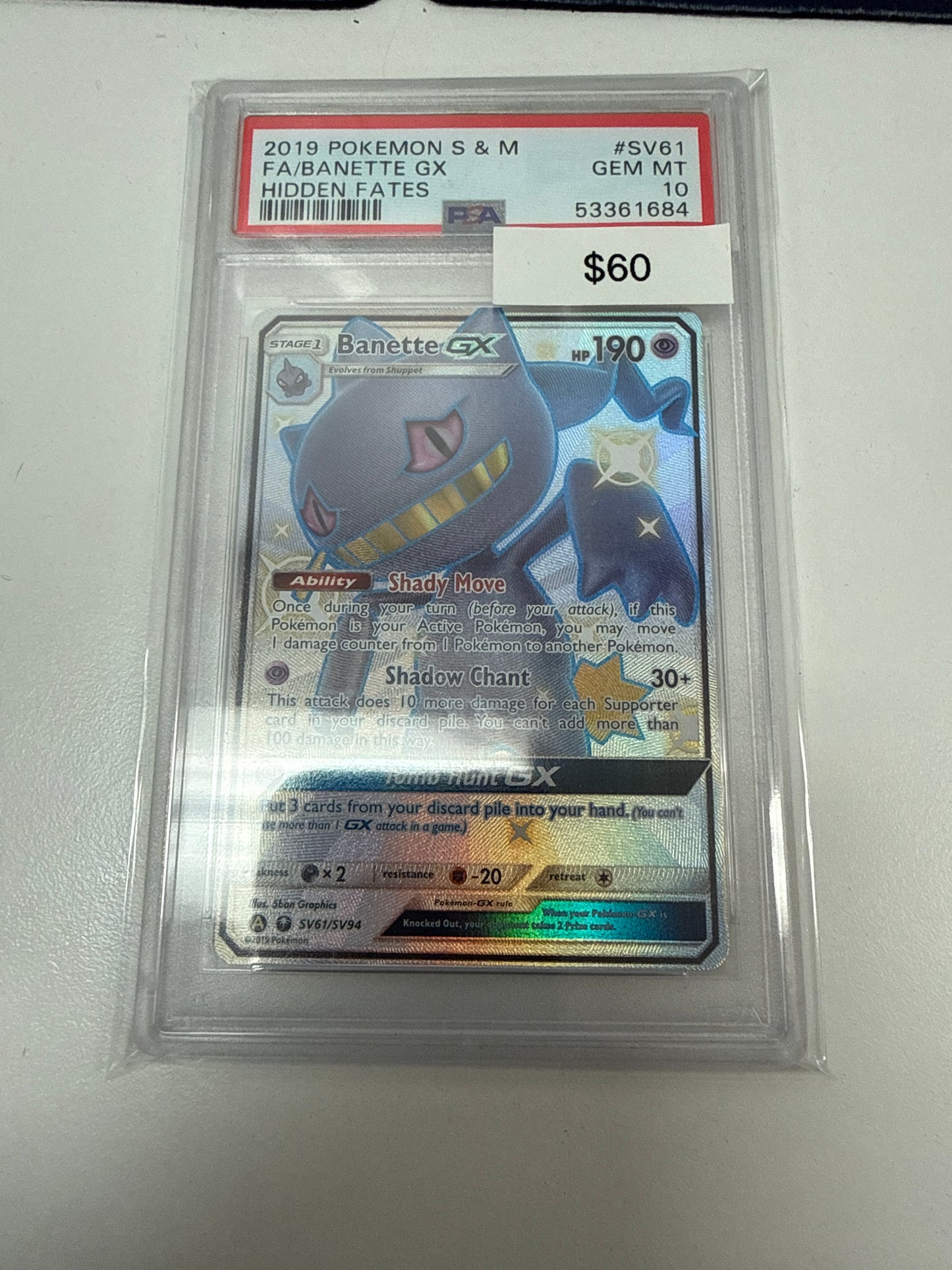 Pokemon Banette Gx Shiny PSA 10