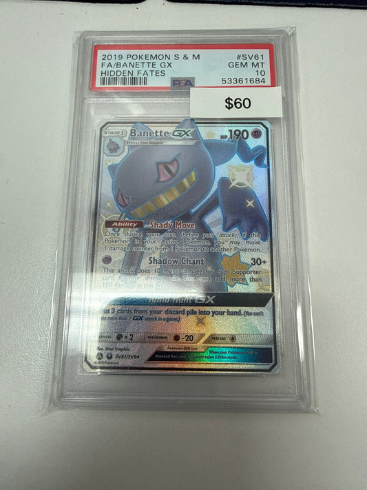 Pokemon Banette Gx Shiny PSA 10