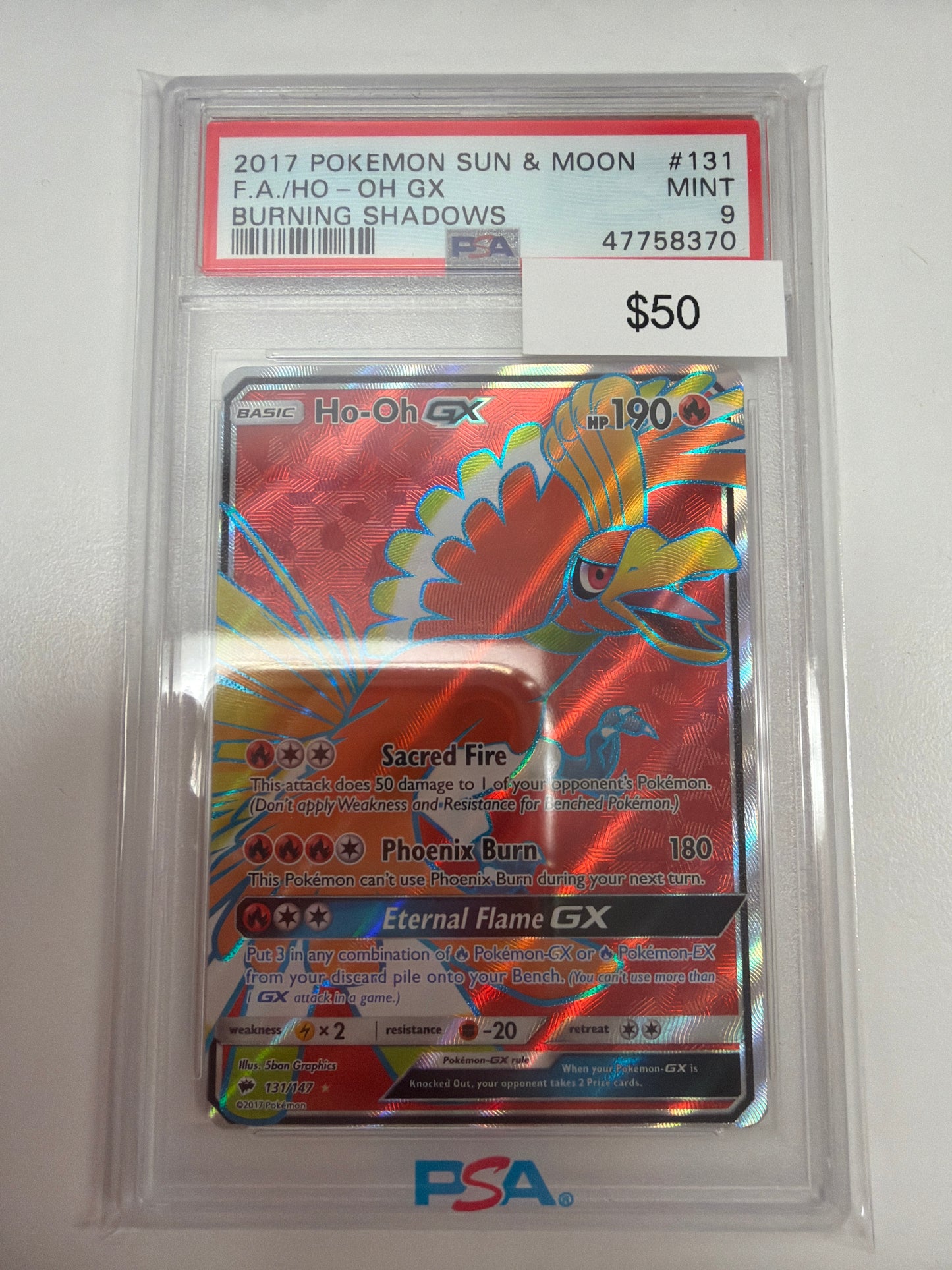 Pokemon Ho-Oh GX 131/147 PSA 9