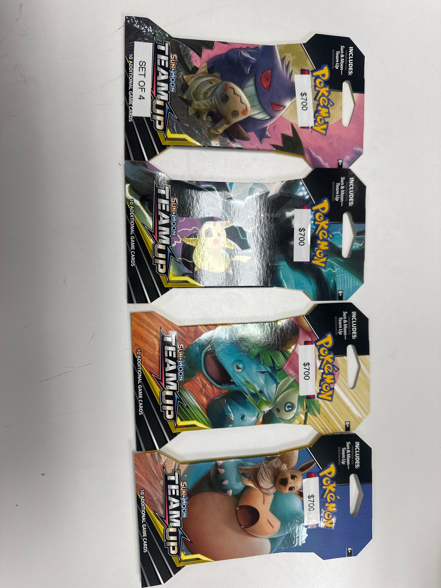Pokemon Team Up Sleeved Booster Set of 4 Pack Arts