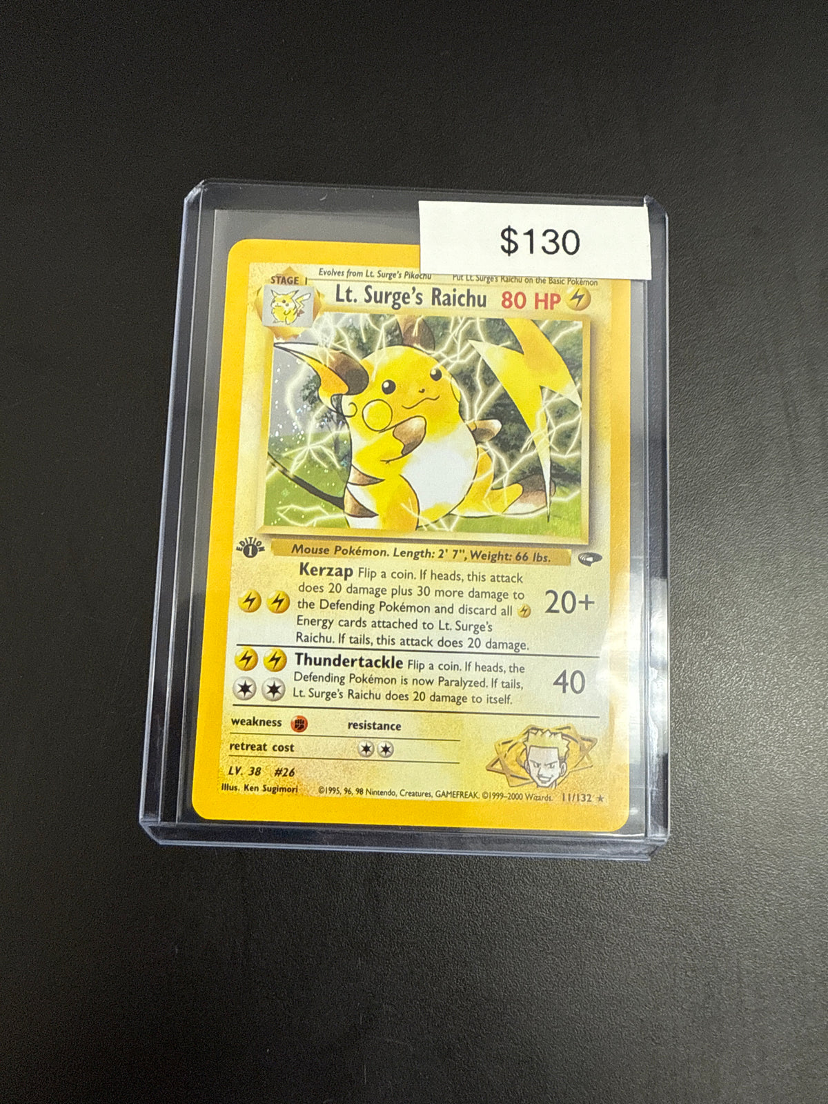 Pokémon Lt. Surges Raichu 11/132 1st Ed.