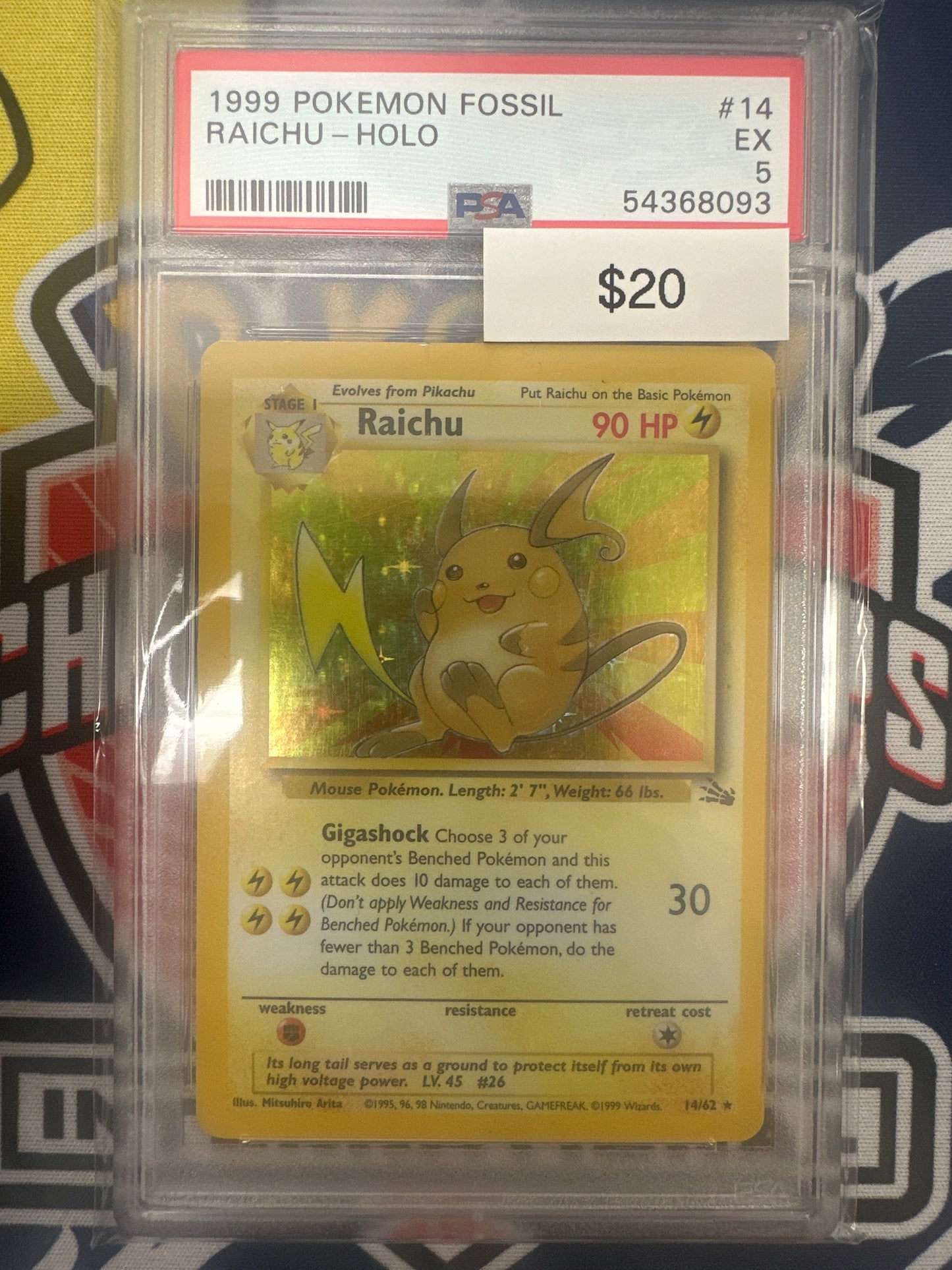Pokemon Raichu 14/62 PSA 5
