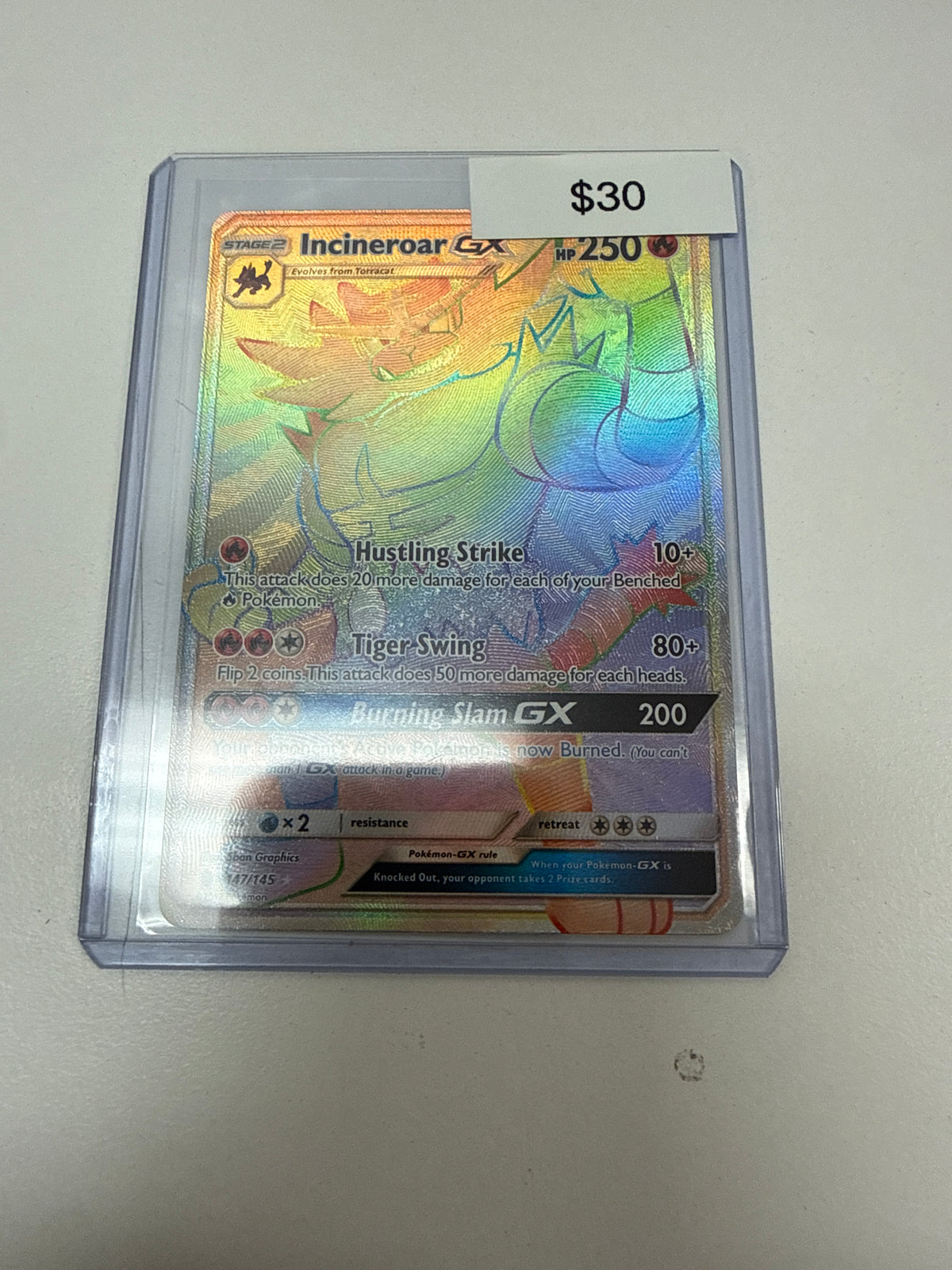 Pokemon Incineroar Gx Secret #147/145