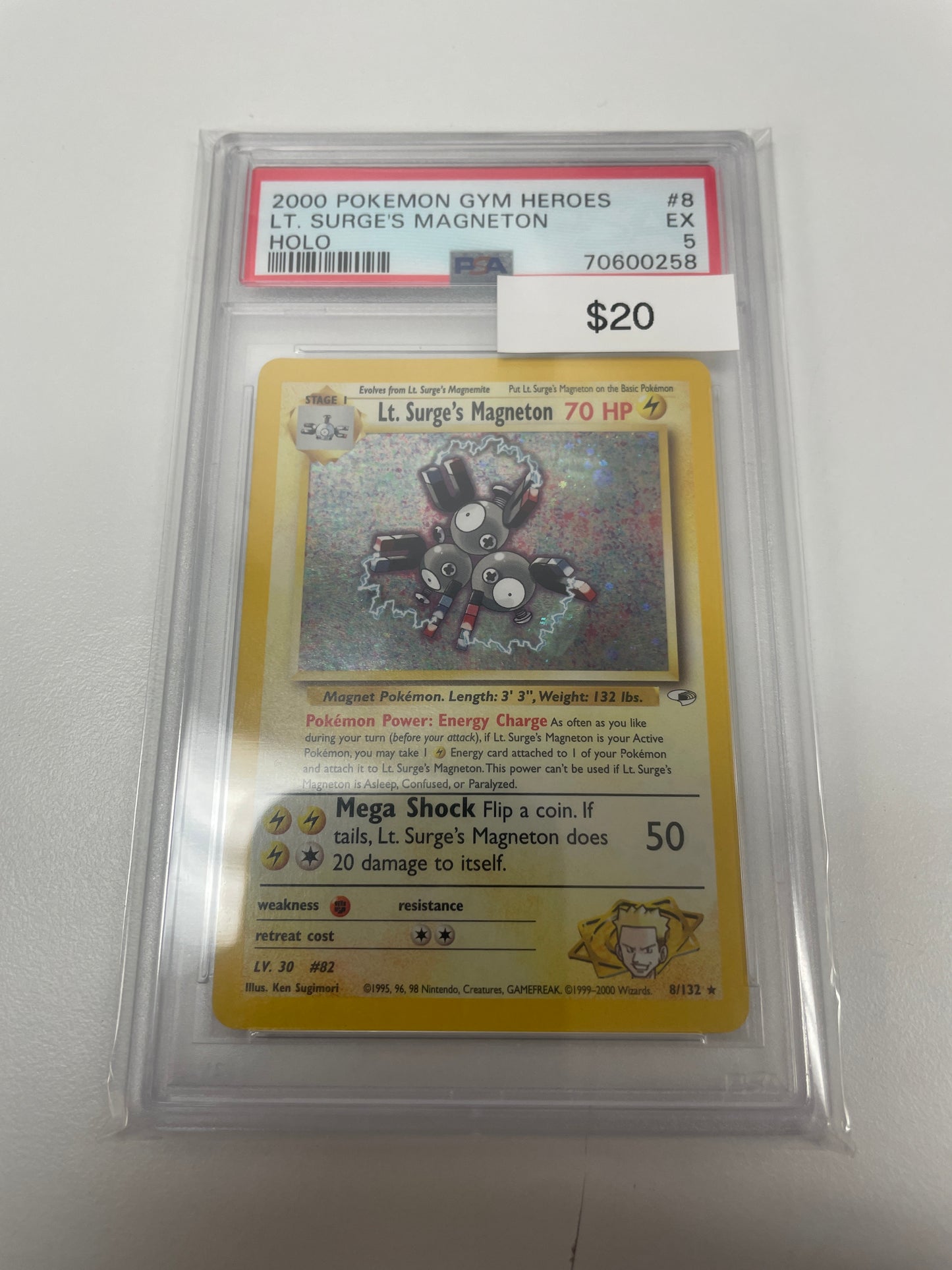 Pokemon Lt. Surge’s Magneton Holo #8/132 PSA 5