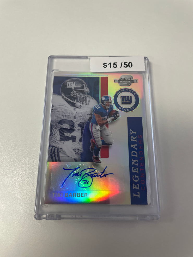 2019 Optic Contenders Tiki Barber Silver Auto /50 