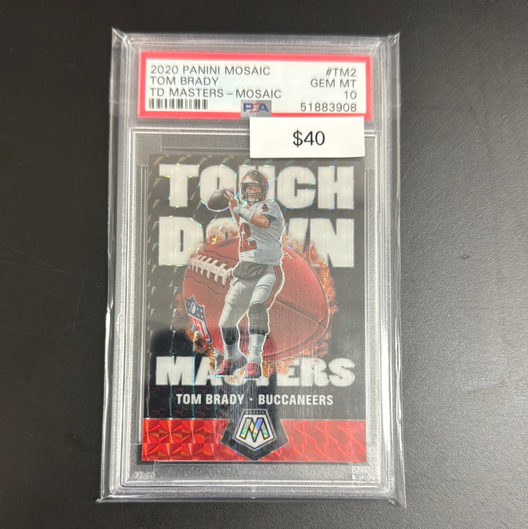 2020 Mosaic Tom Brady Touch Down Masters TM2 PSA 10