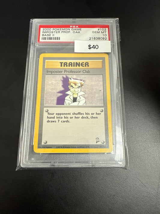 Base Set 2 Imposter Prof Oak #102/130 PSA 10