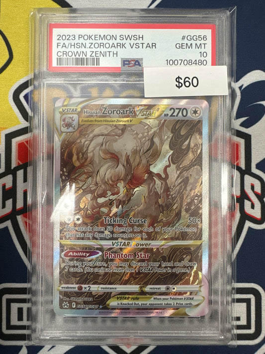Pokemon Crown Zenith Zoroark Vstar GG56/GG70 PSA 10