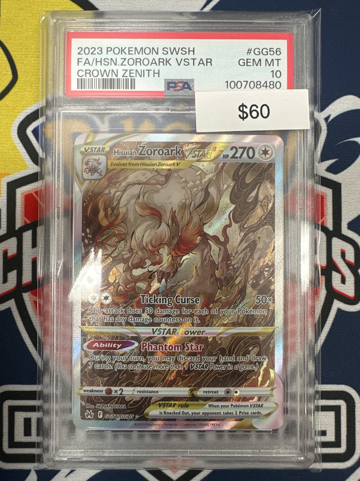 Pokemon Crown Zenith Zoroark Vstar GG56/GG70 PSA 10