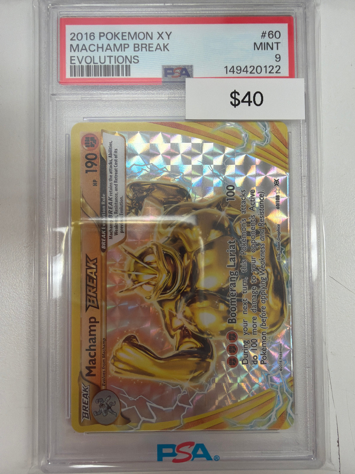 Pokemon Machamp Break Evolutions 60/108 PSA 9