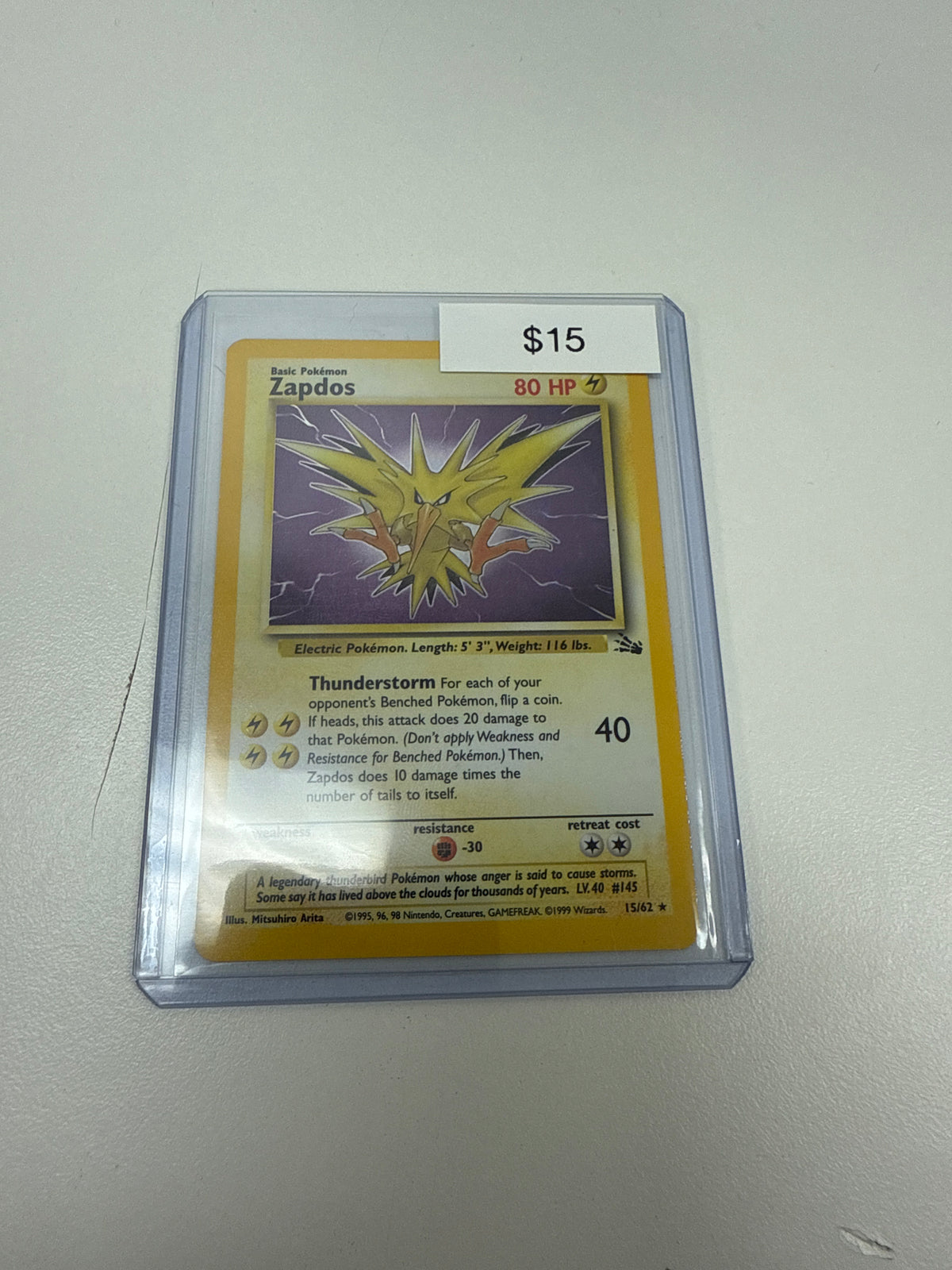 Pokemon Zapdos Holo #15/62