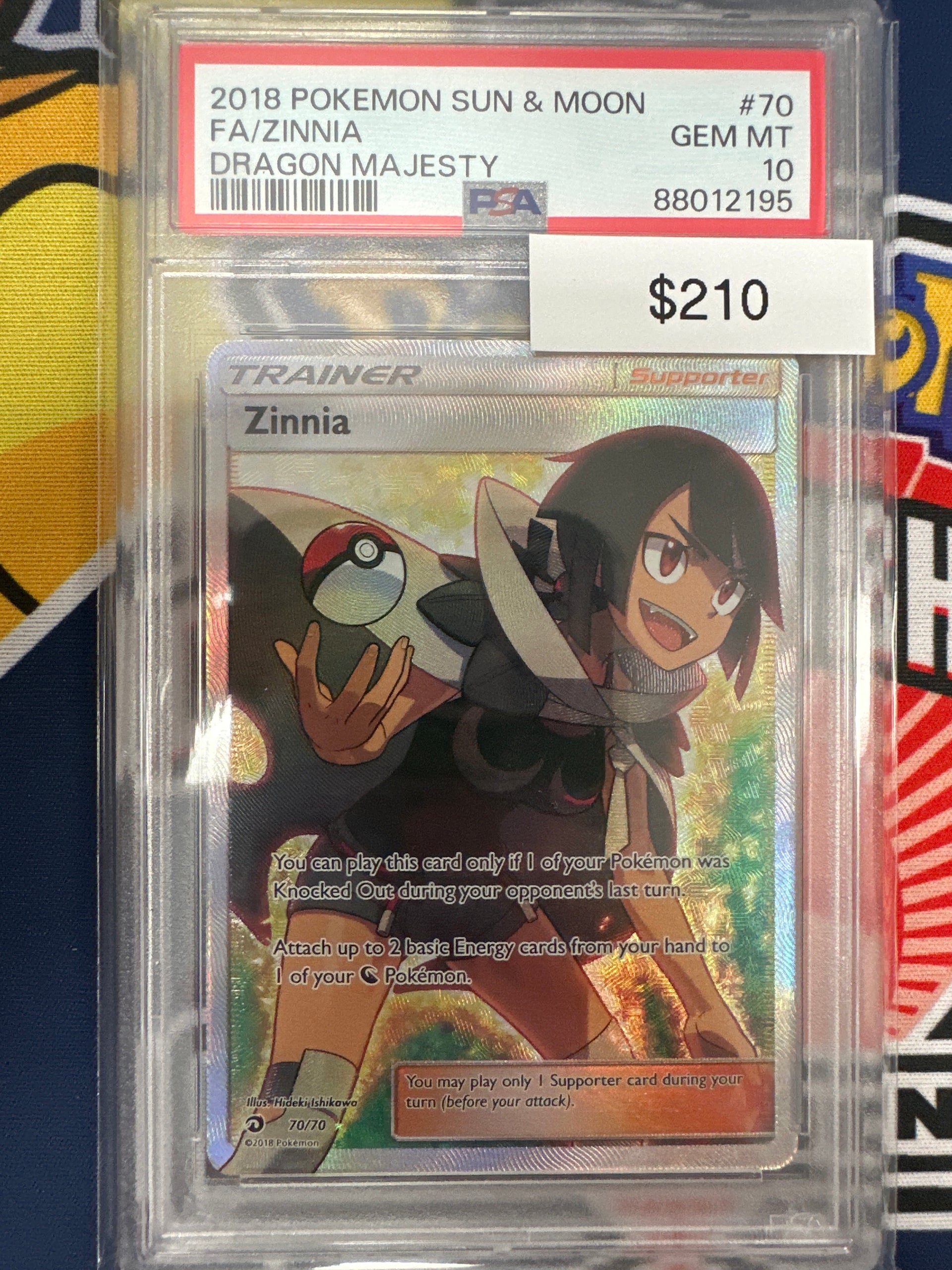 zinnia pokemon card Dragon Majesty Full Art 70/70 PSA 10 Attach up to 2 Set 10 : Official Sleeves style:Black Bolt Booster Bundle I actually wanted this