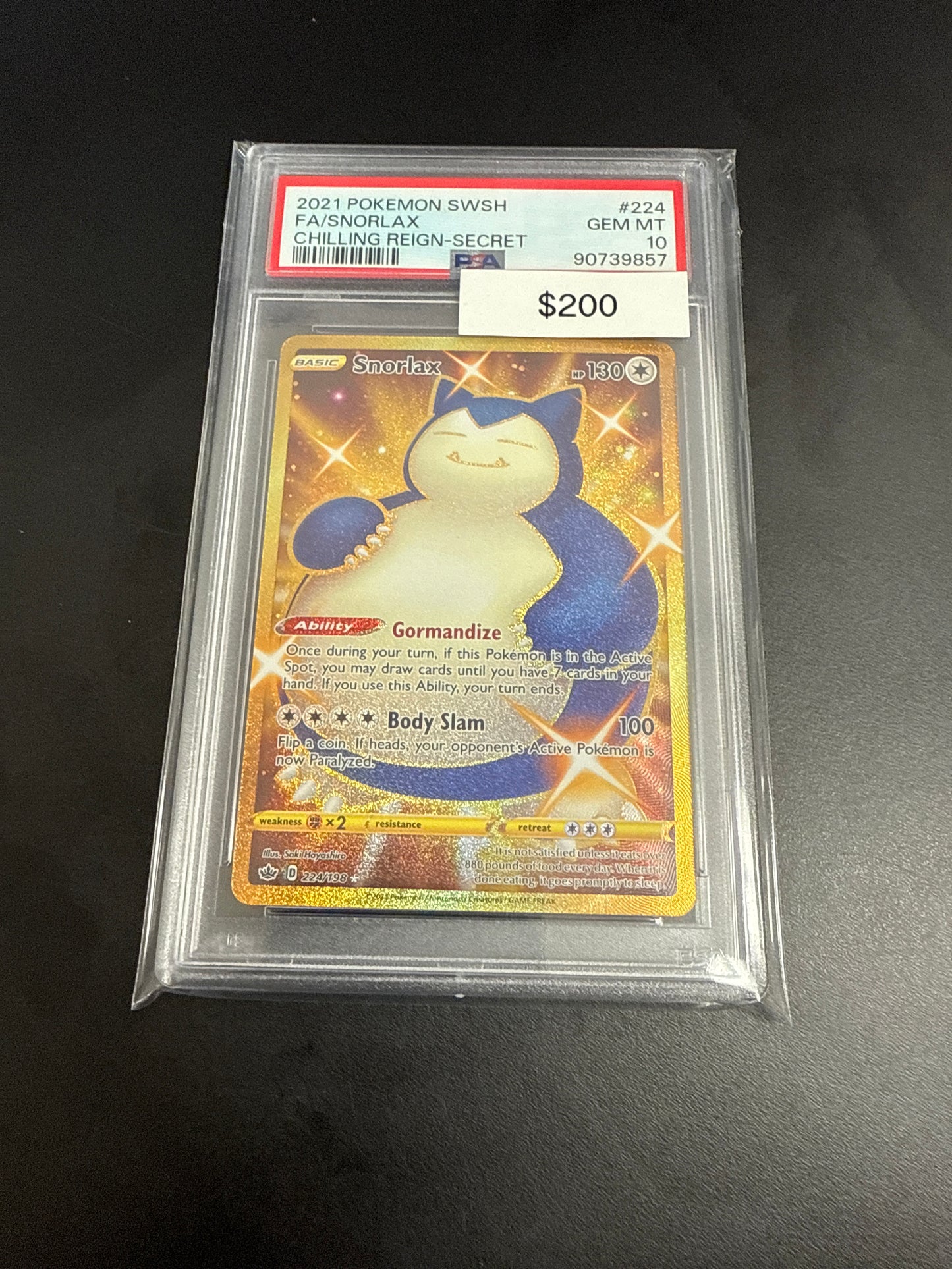 Chilling Reign Snorlax Secret #224/198 PSA 10