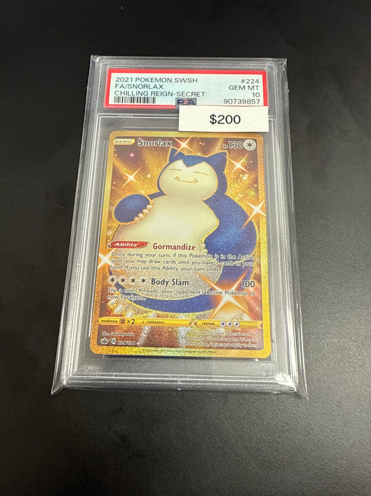 Chilling Reign Snorlax Secret #224/198 PSA 10