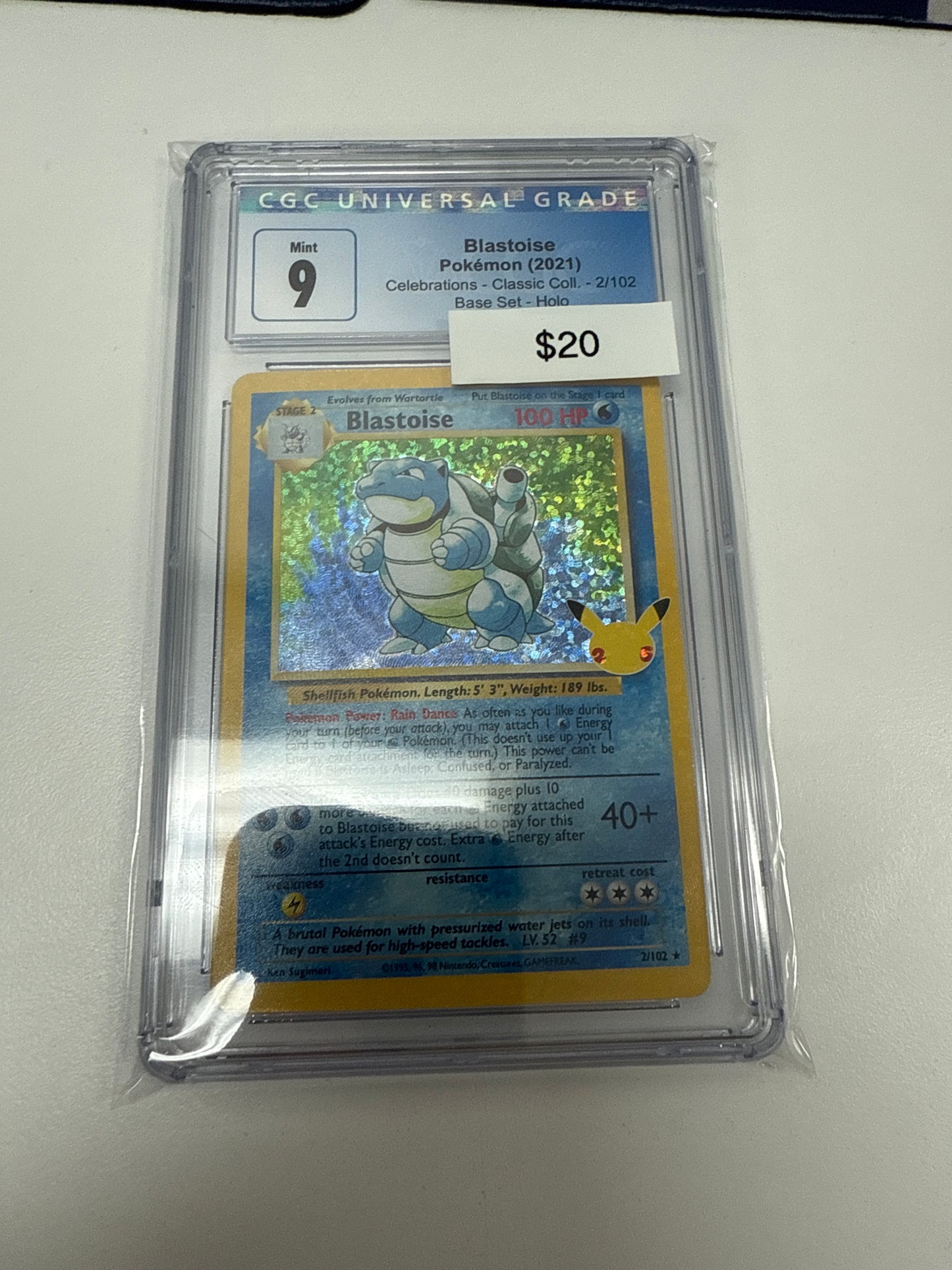 Celebrations Blastoise Holo #2/102 CGC 9