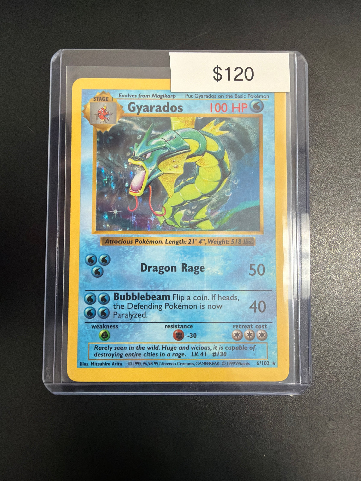 Pokemon Base Set Shadowless Gyarados #6/102