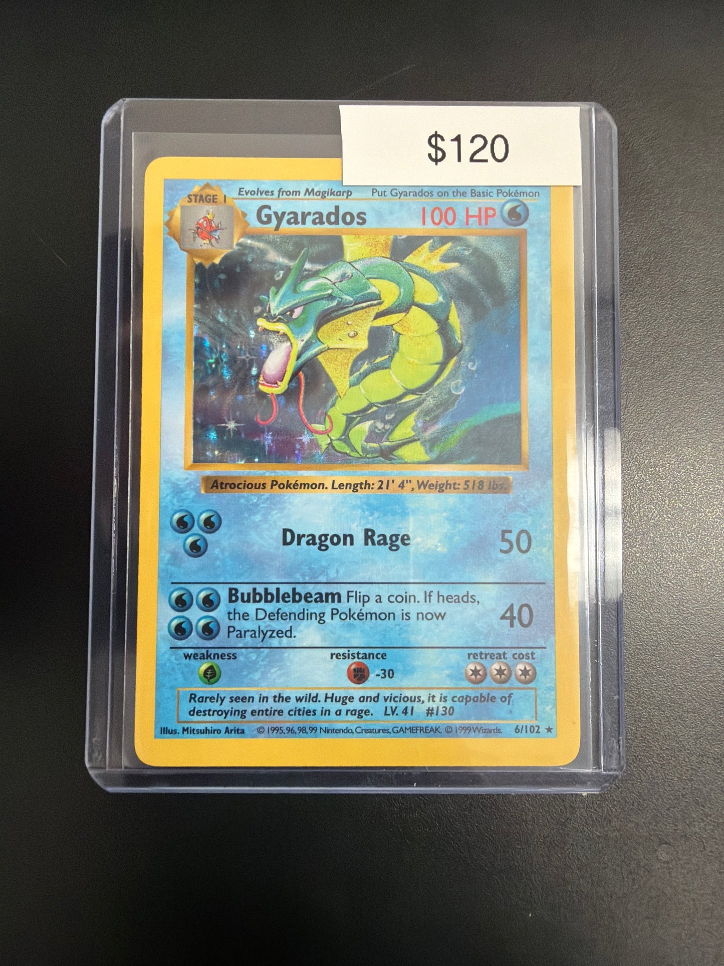 Pokemon Base Set Shadowless Gyarados #6/102