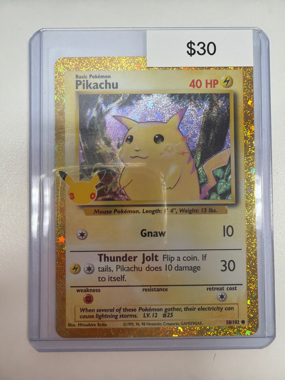 Pokemon Pikachu 30th Anniversary 58/102