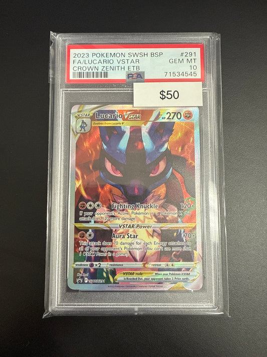 Pokémon Lucario Vstar 291 PSA 10