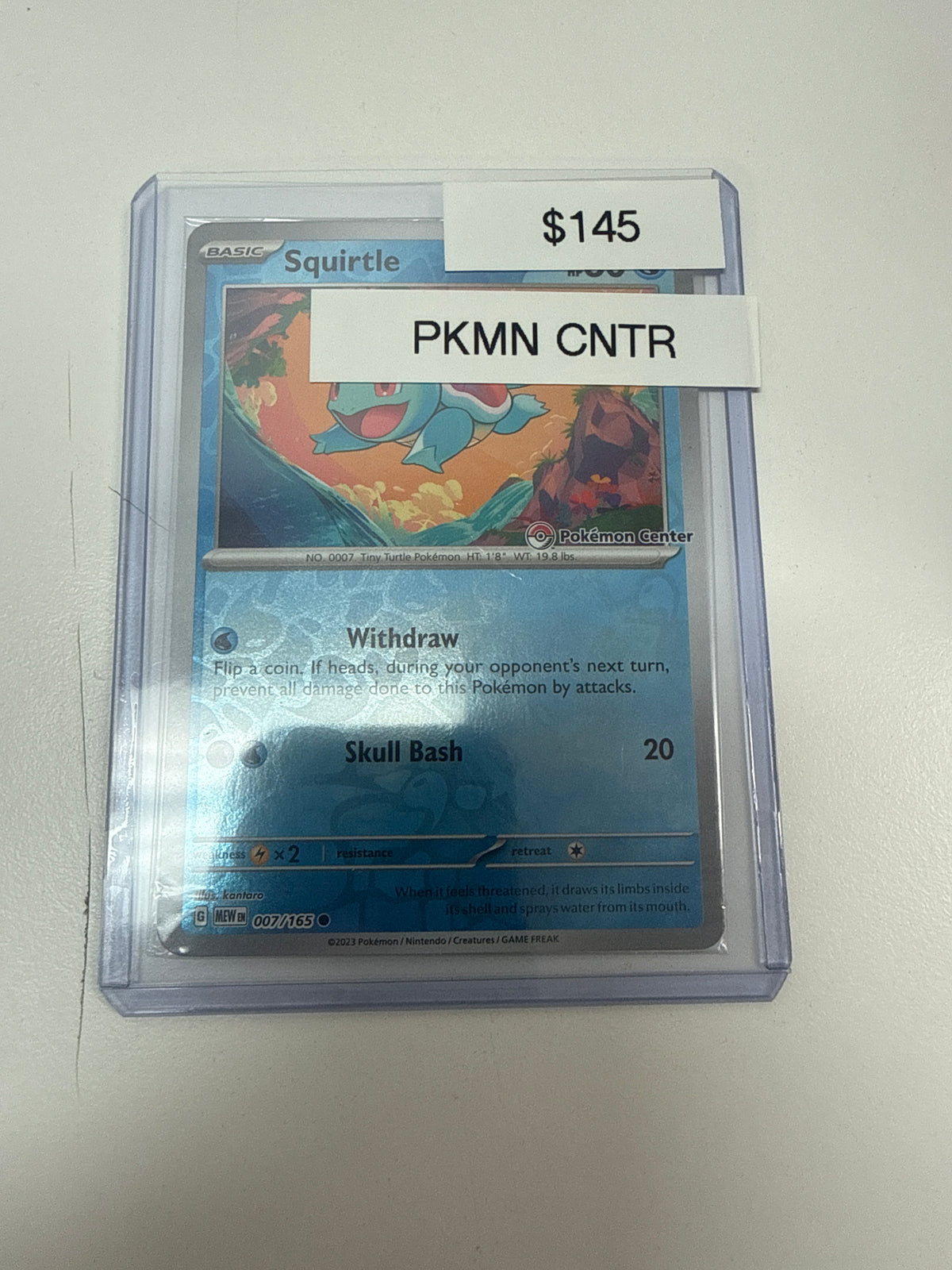 Pokemon Squirtle Pokemon Center Rev Holo #007/165