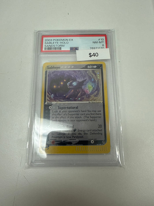 Pokemon Sandstorm Sableye Holo #10/100 PSA 8