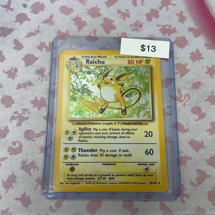 Pokémon Raichu Base Set Holo 14/102