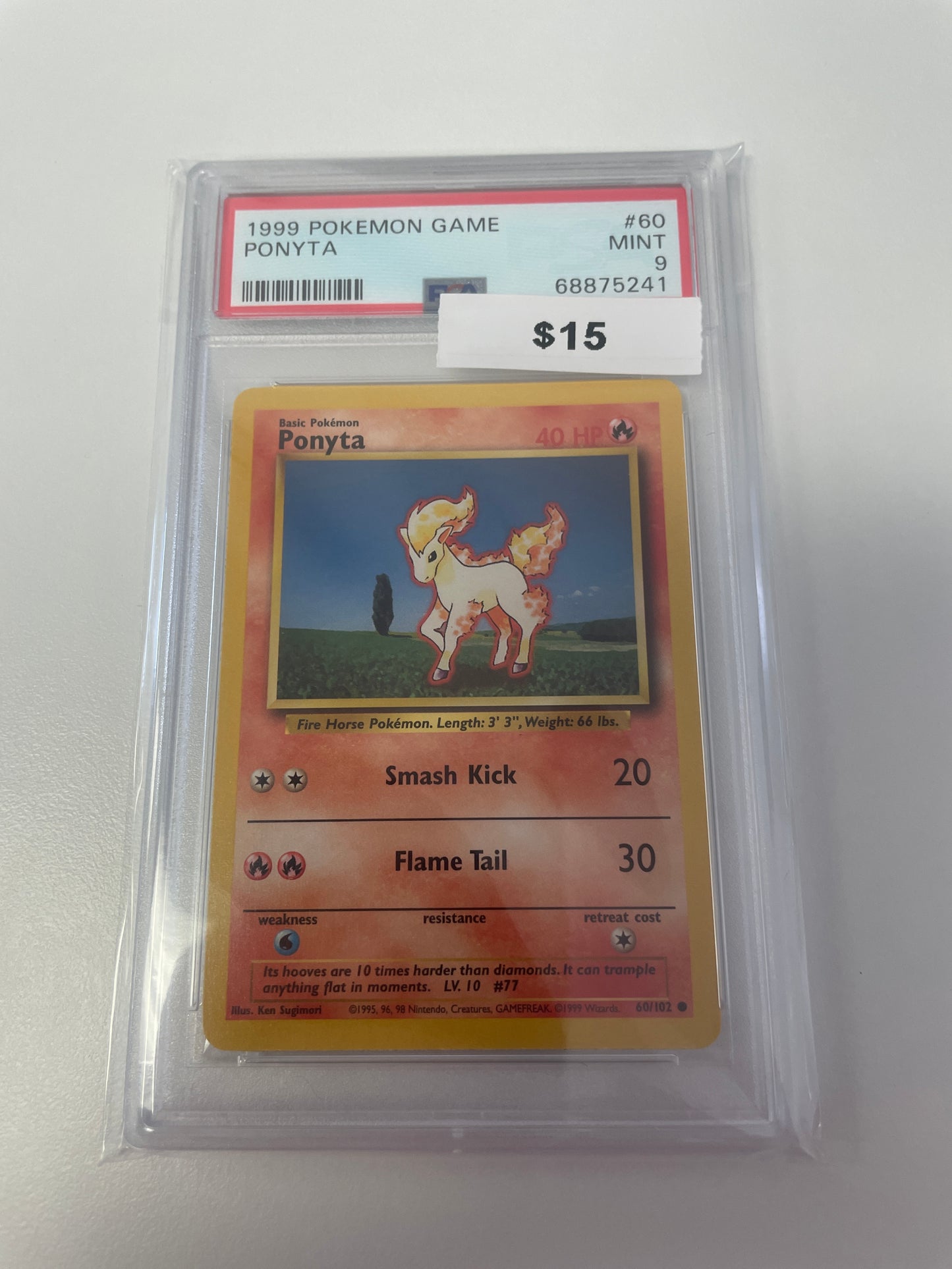 1999 Pokemon Ponyta #60/102 PSA 9