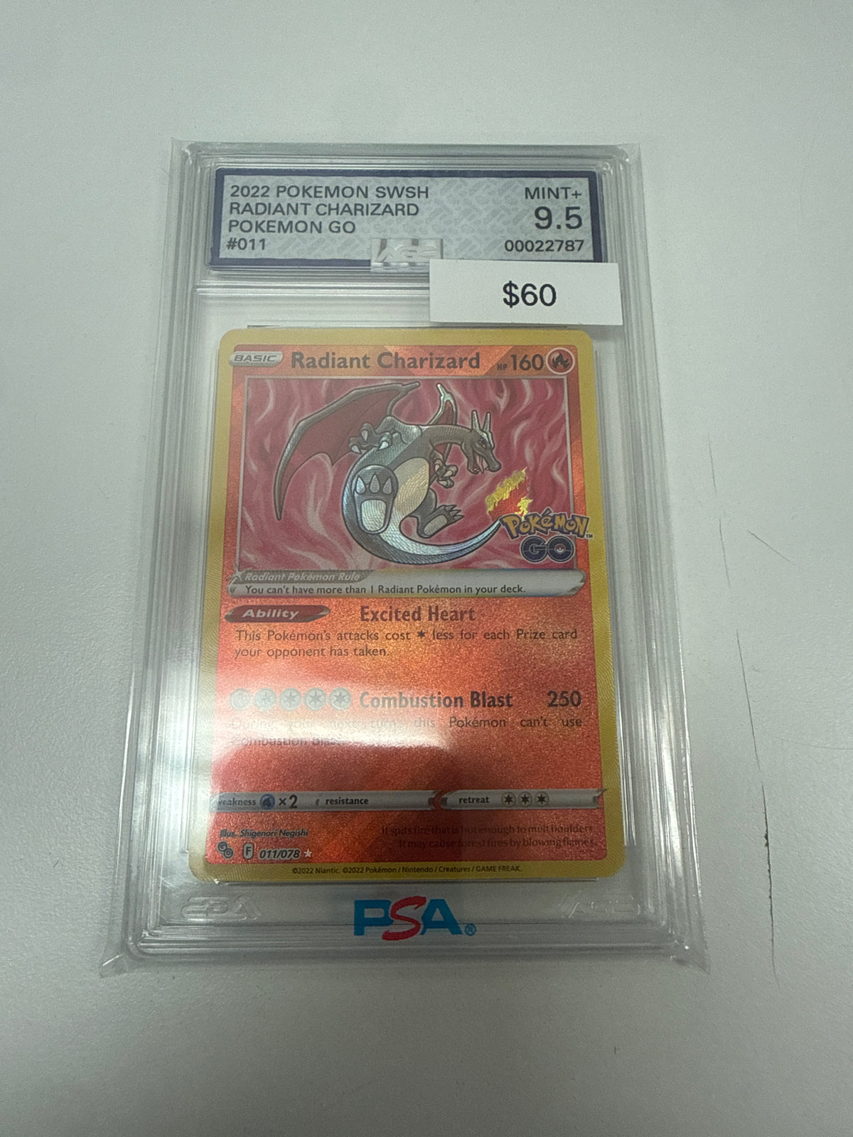 Pokemon Radiant Charizard 011/078 AGS 9.5
