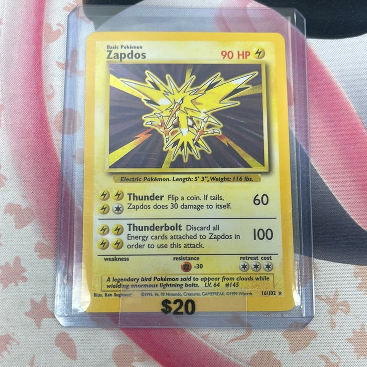 Pokémon Zapdos Base Set Holo 16/102