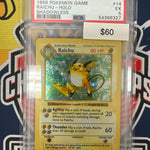 Pokemon Raichu 14/102 Shadowless Holo PSA 5