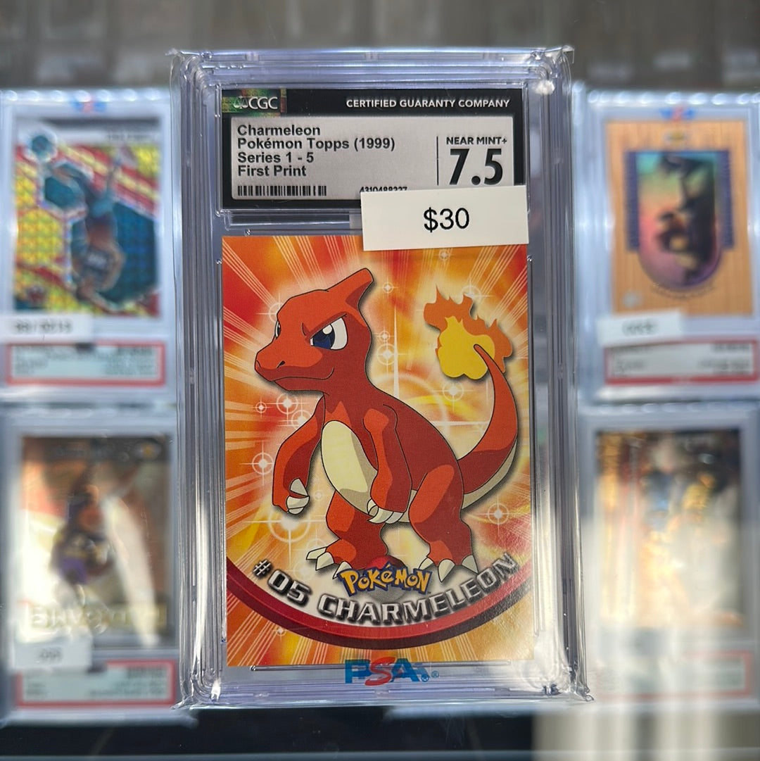 Pokémon Topps CHARMELEON Series 1-5 First Print CGC 7.5