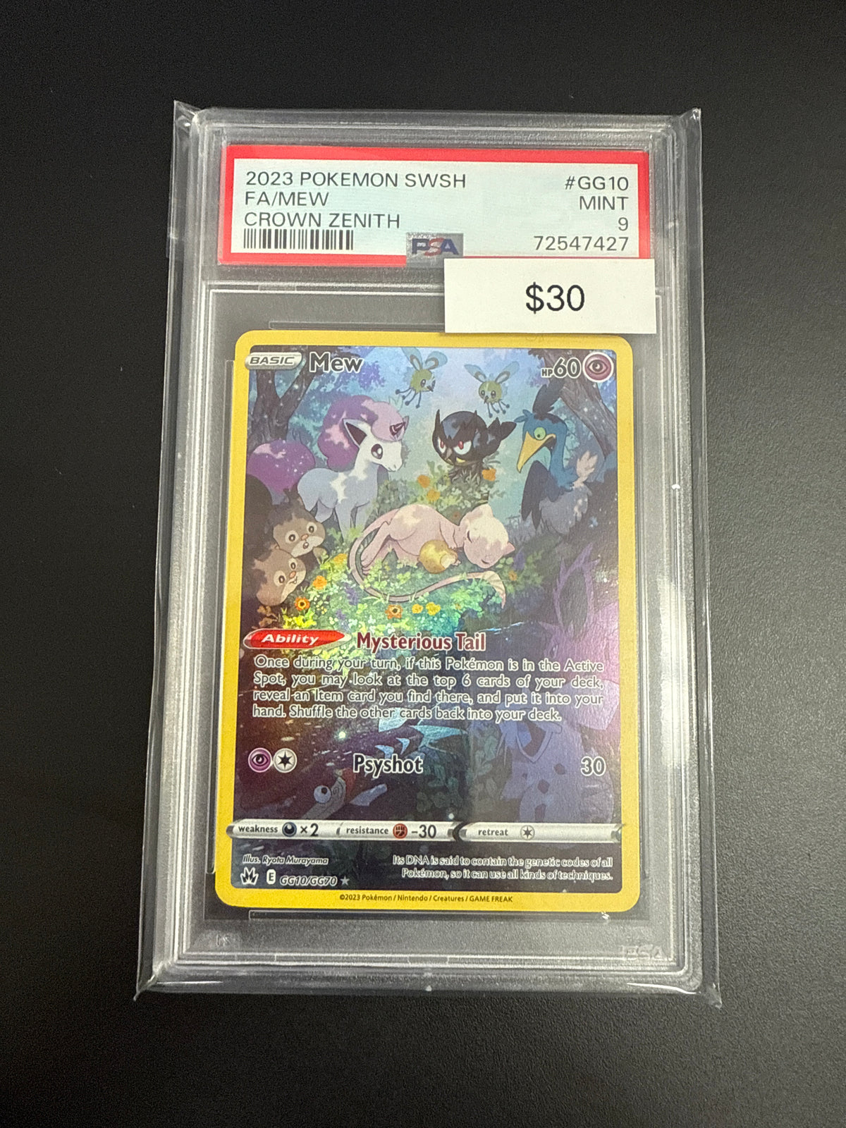 Pokémon Crown Zenith Mew GG10 PSA 9