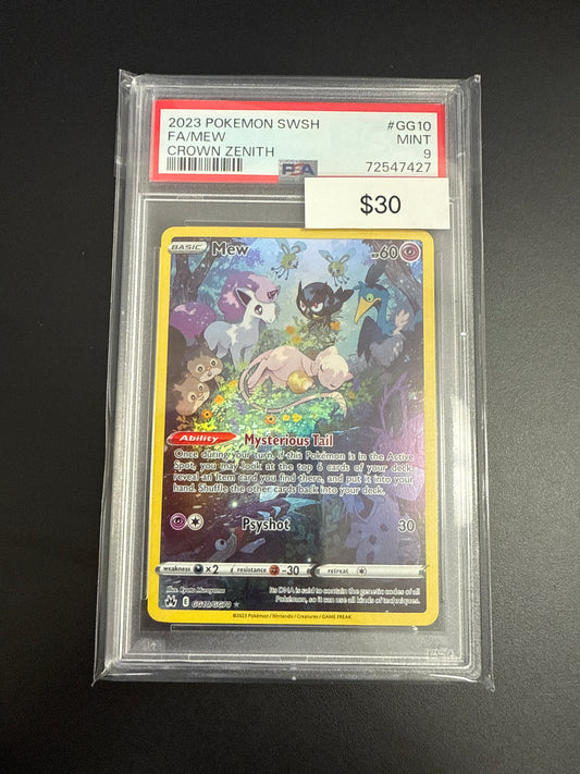 Pokémon Crown Zenith Mew GG10 PSA 9