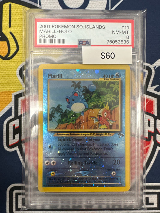 Pokemon Southern Islands Marill - Holo #11 PSA 8