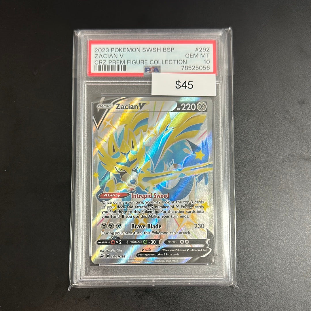 Pokémon Crowm Zenith Zacian V #292 PSA 10