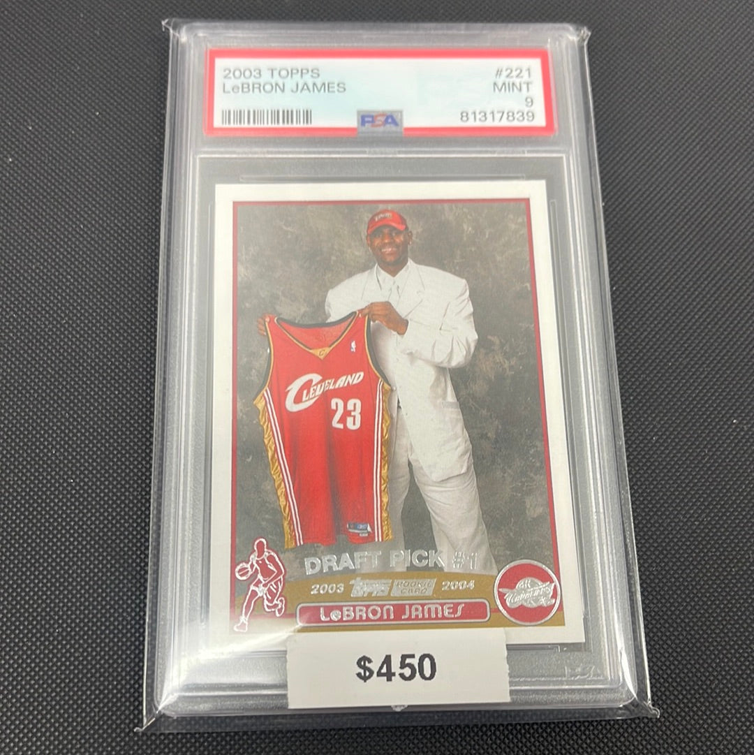 2003 Topps LeBron James Draft Pick #1 Rookie PSA 9