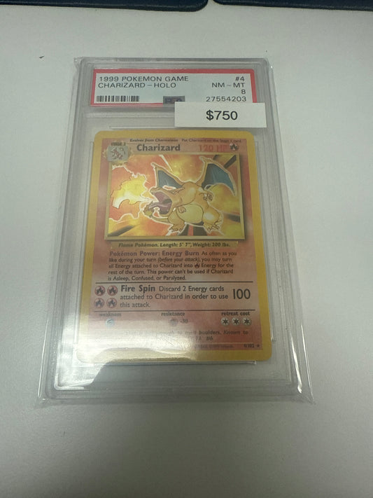 Pokemon Base Set Charizard Holo #4/102 PSA 8