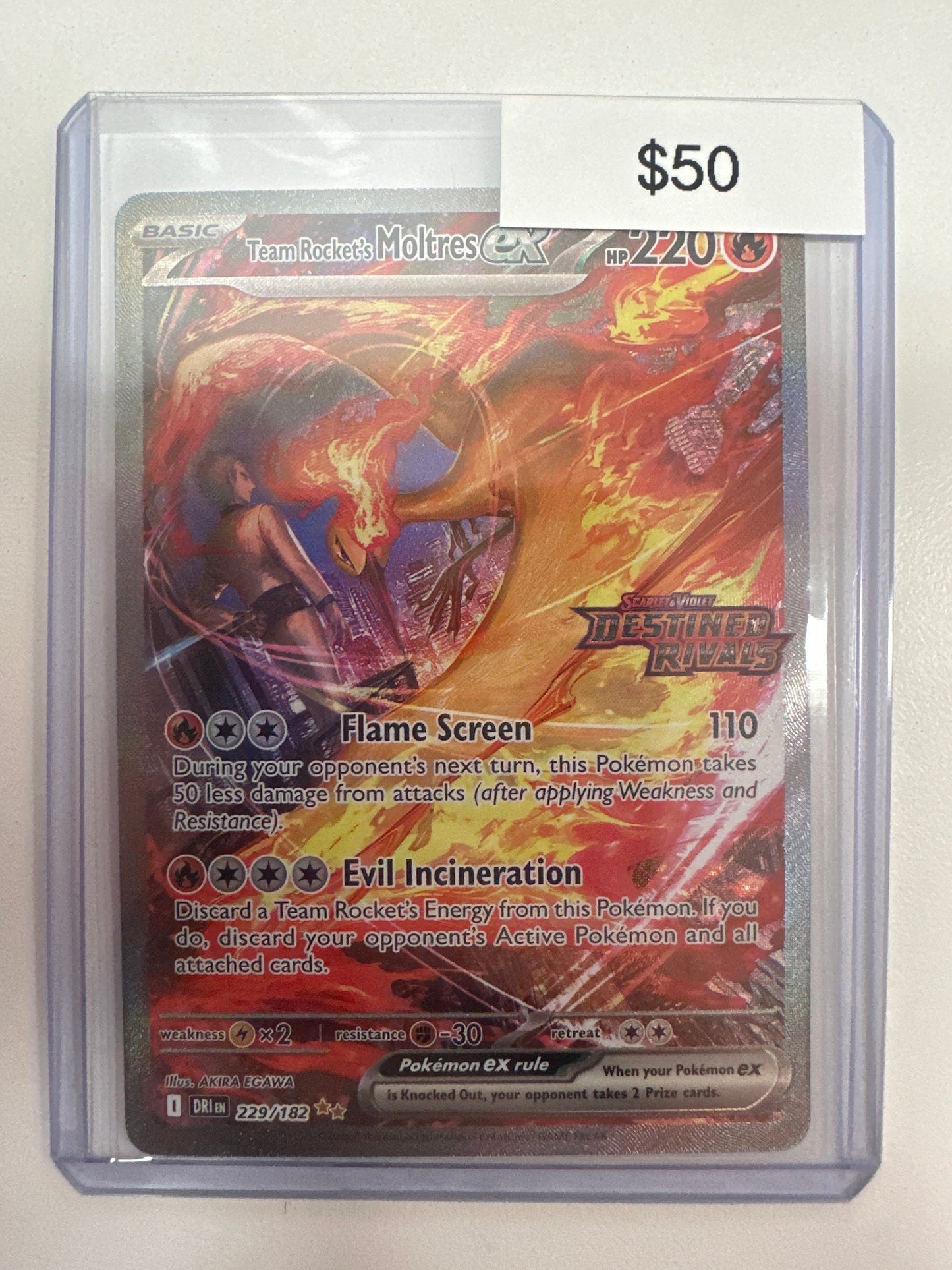Pokemon Team Rocket’s Moltres ex Stamped 229/182