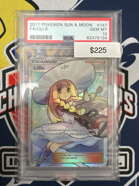Pokemon Sun & Moon Full Art Lillie 147/149 PSA 10