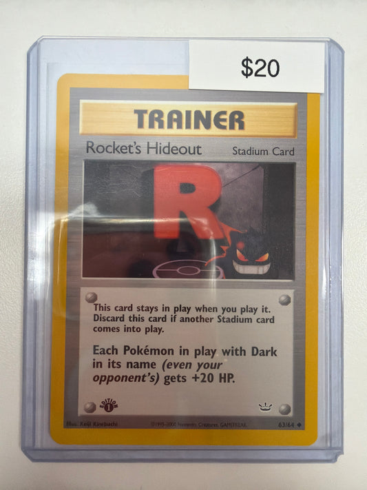 Pokemon Rocket’s Hideout 1st Edition 63/64
