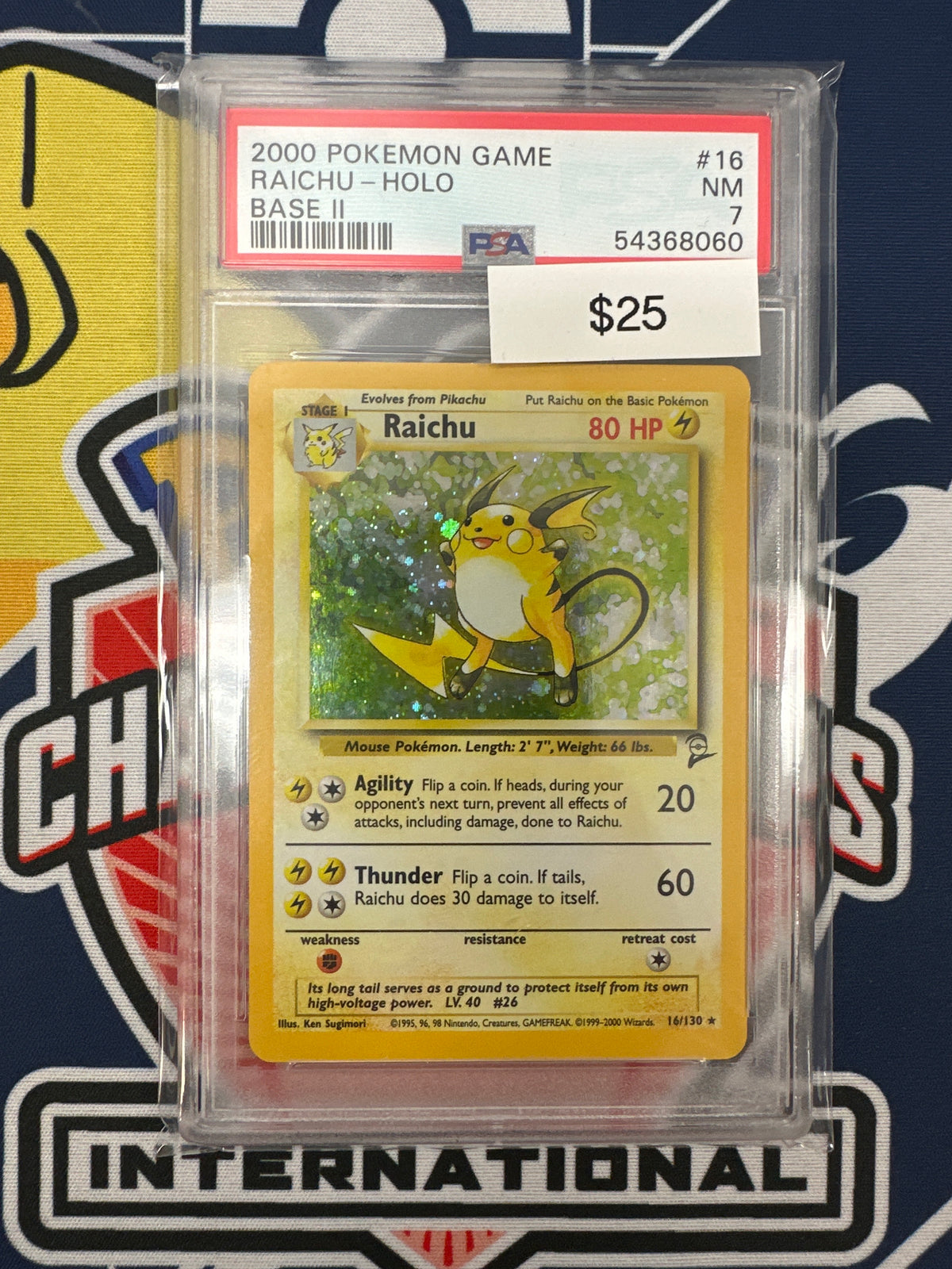 Pokemon Base Set 2 Raichu Holo 16/130 PSA 7