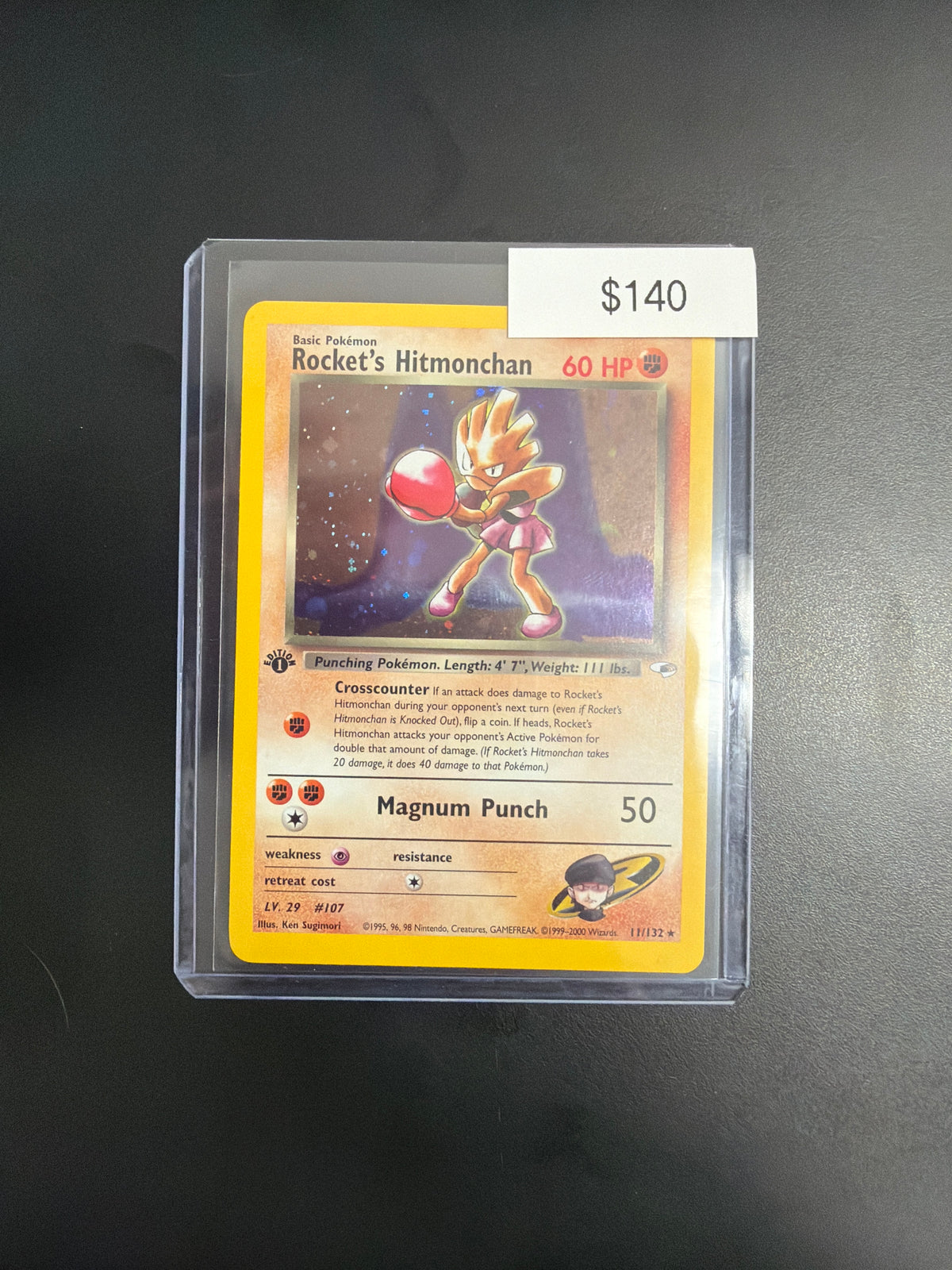 Pokemon Rockets Hitmonchan 1st Ed. #11/132