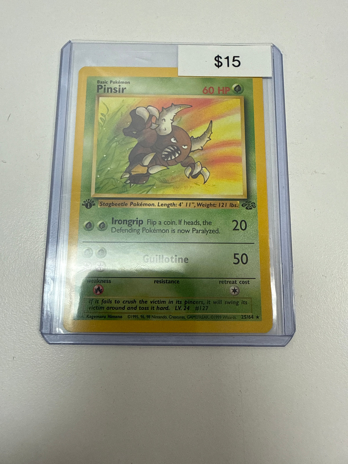 Pokemon Pinsir 1st Ed Non-Holo #25/64